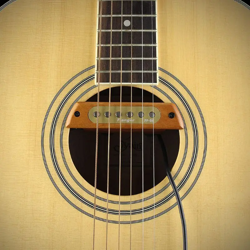 Flanger Акустическая гитара Soundhole звукосниматель Магнитный 6 отверстий преобразователь инструмент усилитель