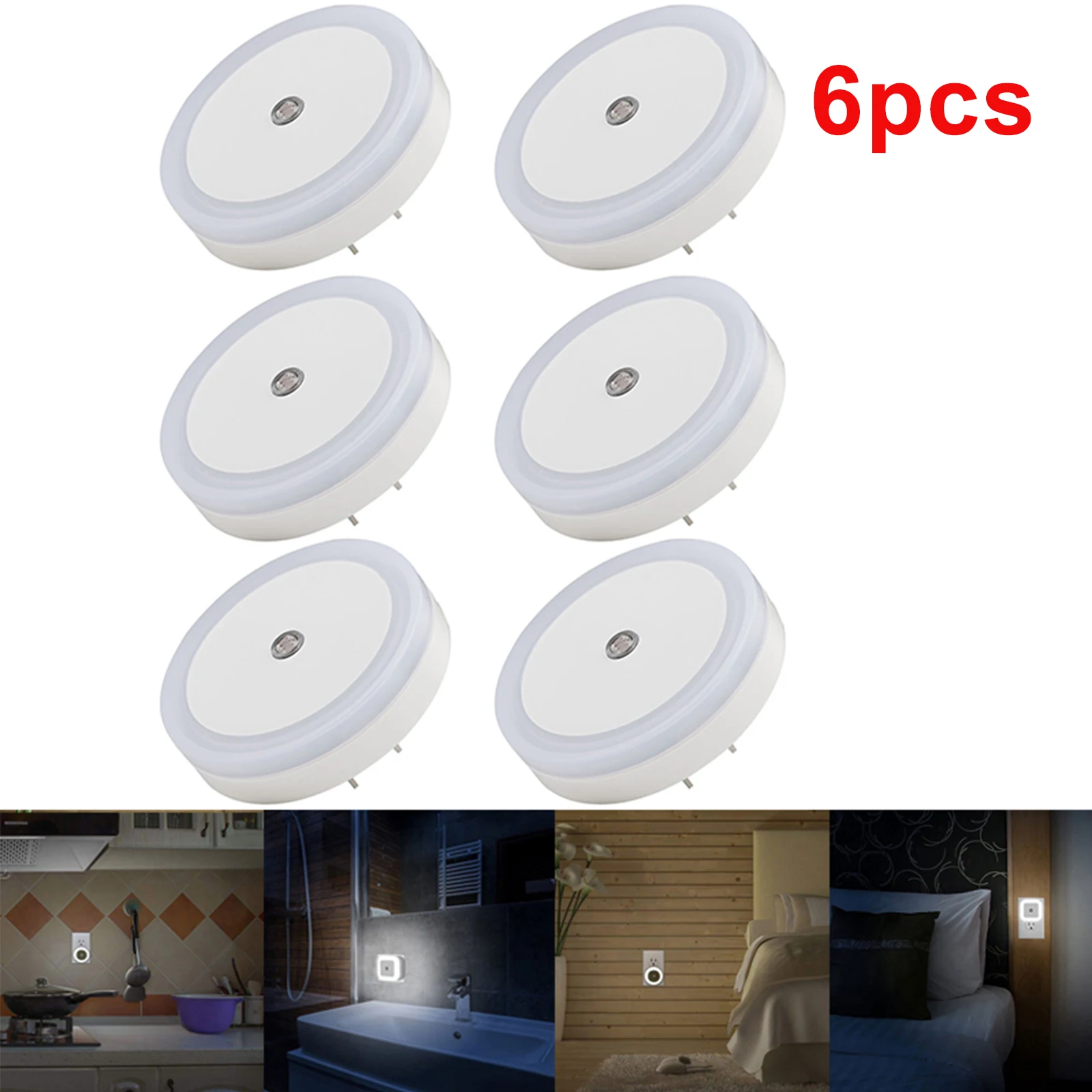 

Plug-in LED Night Light Lamp With Dusk To Dawn Sensor For Hallway Bedroom Bath