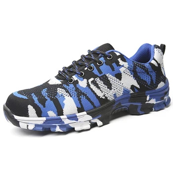 

Safety Shoes Work Boots Construction Men's Outdoor Steel Toe Cap Shoes Men Camouflage Puncture Proof High Quality Plus Size