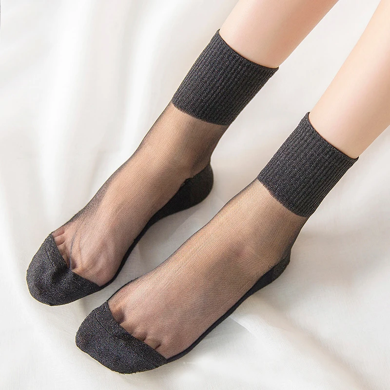 Pilates Socks Ankle-Sox Transparent Yoga Sport Women Silk Thin Crystal Sexy-Design