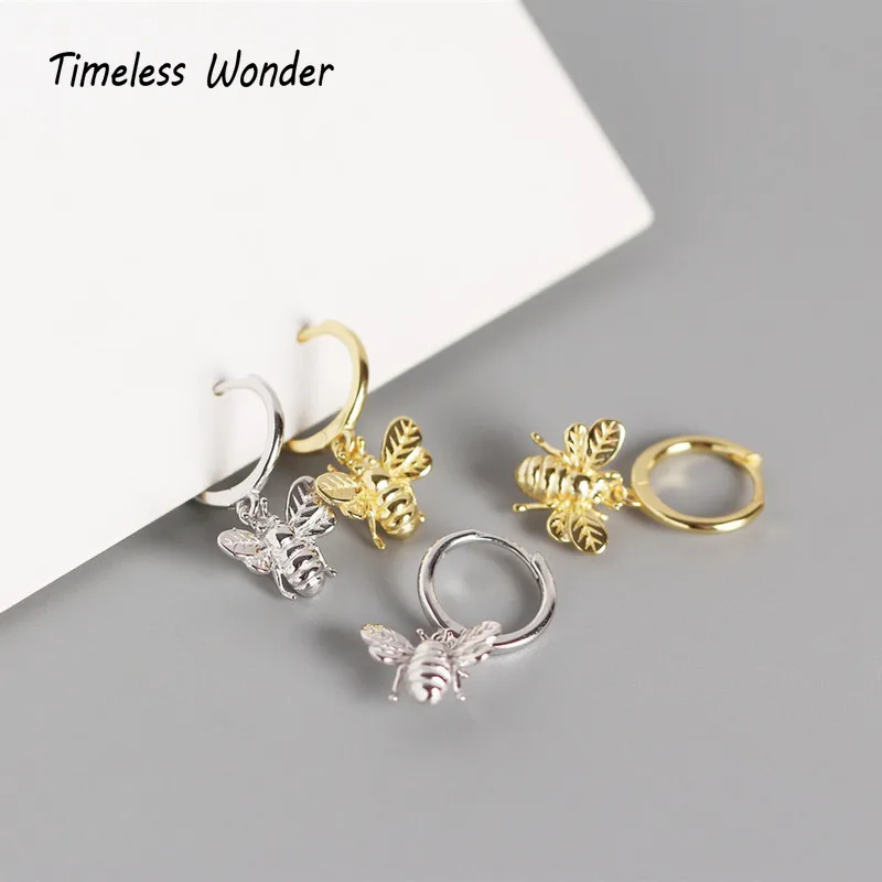 Timeless Wonder 925 Sterling Silver Cute Bee Circle Drop Earrings Women Jewelry Party Punk Gothic Boho Trendy Kpop Prom New 2355 | Украшения
