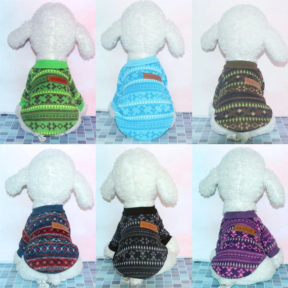 Dog Clothes For Small Dogs Soft Pet Sweater Clothing Winter Chihuahua Classic Outfit Coat XS-XXL | Дом и сад
