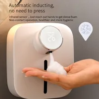 Wall Dispenser Soap Infrared Induction Automatic Household Liquid Dispensers Indoor Temperature Display Induction Hand Washer