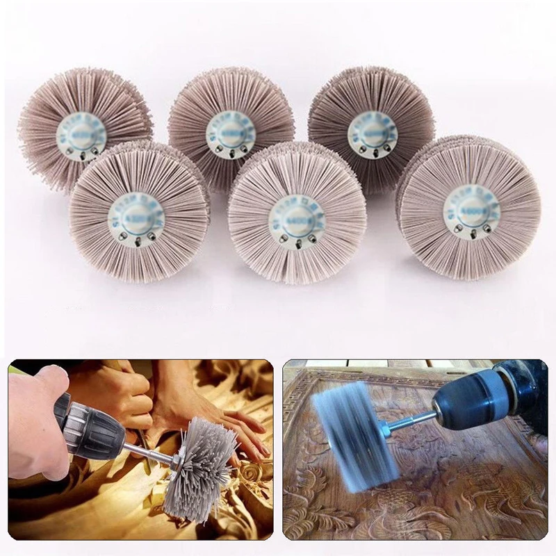 

80-600 Grit Nylon Abrasive Wire Wheel Brush Polishing Grinding Wood Woodwork 1pc
