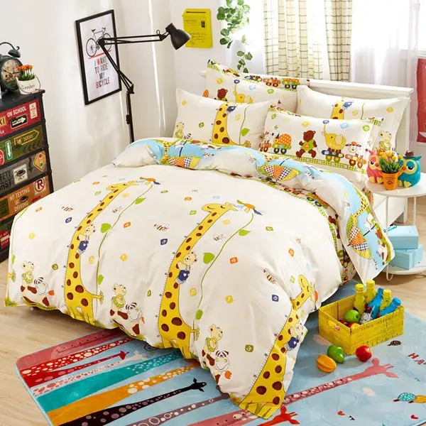 100 Cotton Duvet Cover Giraffe Print Bed Cover For Kids Adults