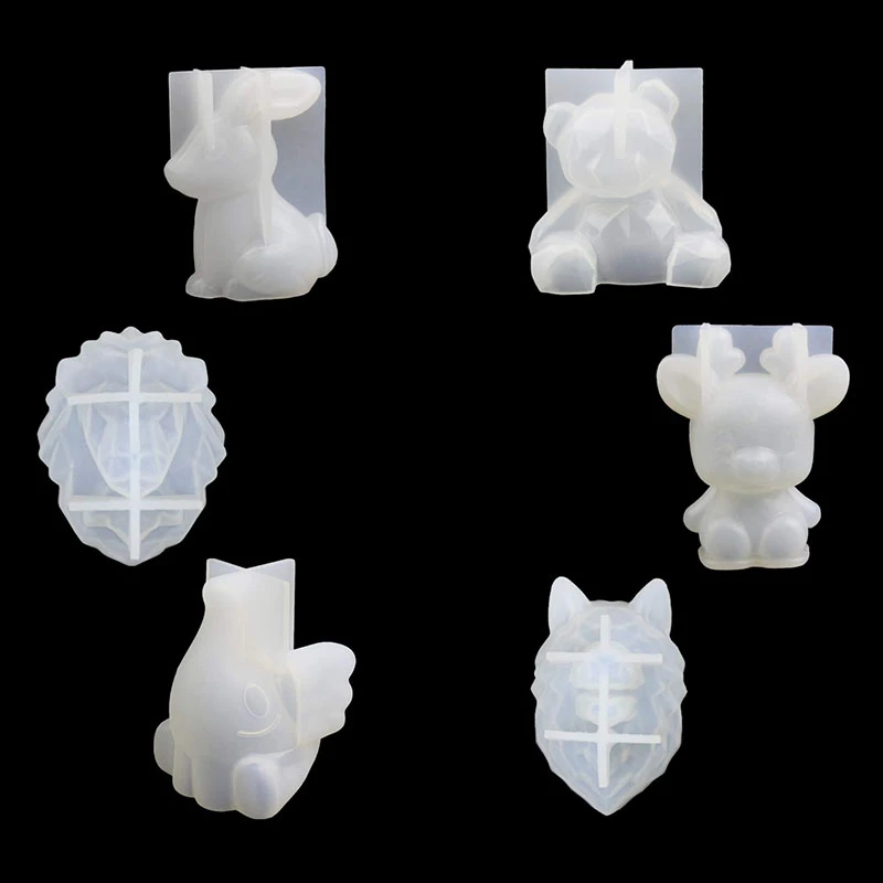 6PCS Animal Resin Molds,Epoxy Resin Silicone Molds, Resin Casting Molds for Handmade Candle, Resin Crafts DIY