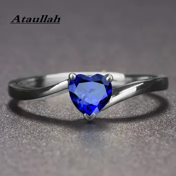 

Ataullah Love Heart of Ocean Ring Created Ruby Sapphire Rings Sterling Silver 925 Jewelry Gemstones for Women Engagement RW113
