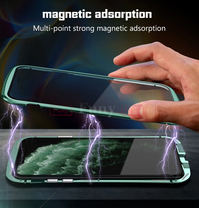 Двухсторонняя, для стекла, чехол для телефона для iPhone11 Pro Max, чехол, Магнитный чехол для iPhone 11, чехол 360, противоударный бронированный чехол