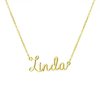 

Personalized Name Pendant Birthday Gift Gold Color English Letter Necklace Custom Name Stainless Steel Necklaces