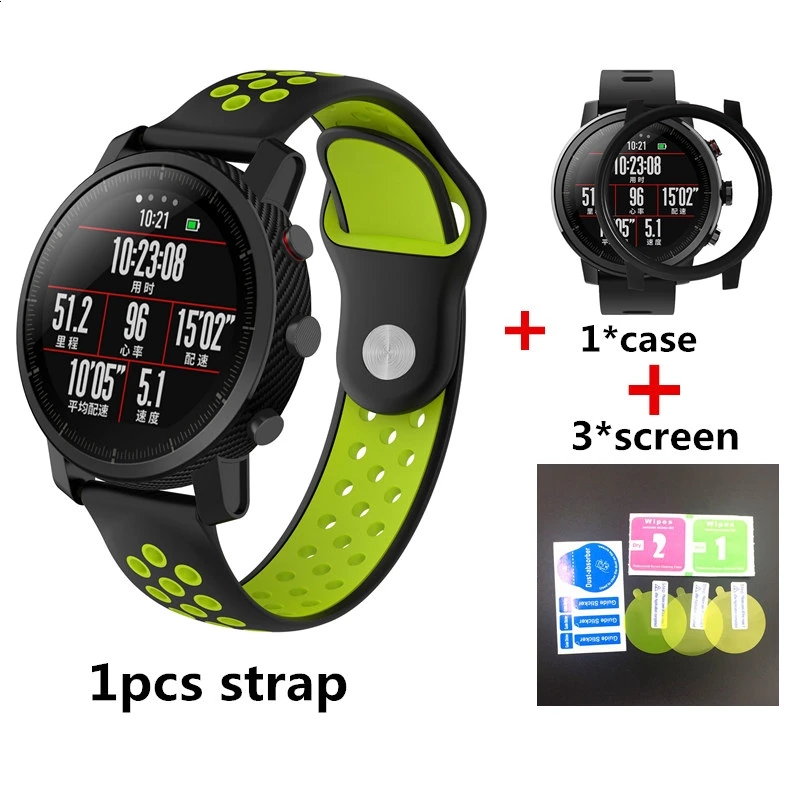 Смарт-часы протектор экрана ТПУ пленка для Xiaomi Huami Amazfit Stratos Pace 2 анти-защита от падения Чехол и замена ремешок