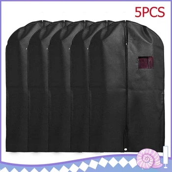 

5pcs/set Dustproof Clothing Covers Moth Proof Garment Bags Breathable Zipper Dust Cover Storage Bags for Suit Dance Clothes