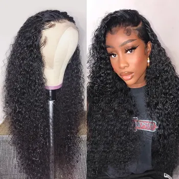 

Curly Human Hair Wig Pre Plucked With Baby Hair Brazilian Remy Hair Wig 13x4 360 Lace Front Human Hair Wigs For Black Women