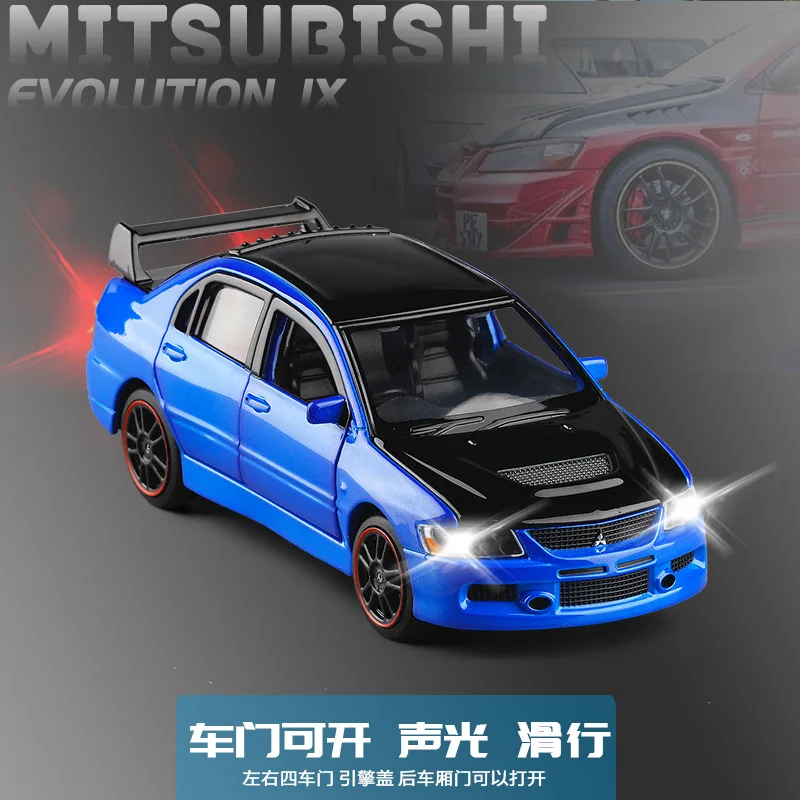 JK1/32 Mitsubishi Evo9 Civil Coupe шестидверный сплав модель автомобиля звук и светильник металлический автомобиль модель игрушки