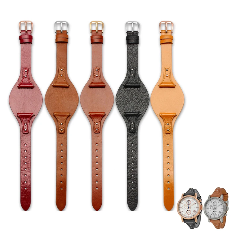 

Genuine Leather For fossil ES4114 ES3838 ES4113 ES3625 ES3616 femalese Watchbands small wristband 18mm Gules Black Watch Strap