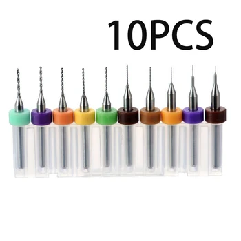 

10pcs Micro Drill Bit Engraving Carbide Steel Tip CNC Power Tool Box 0.6mm-1.5mm