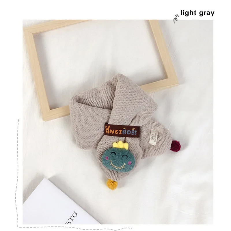 light grey Вязаный шарф, плюшевый детский шерстяной шарф с рисунком Креста, теплый толстый зимний шарф для мужчин и женщин - Цвет: light grey