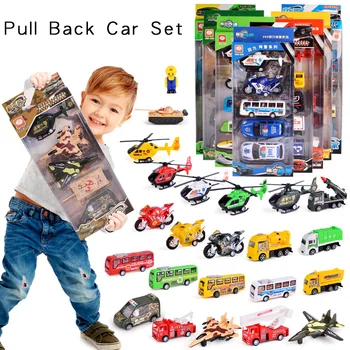 

5pc Kids Car Set Clockwork Toys Boys Baby Classic Airplane Motorcycle Model Pull Back Cars Wind Up Toys Children Birthday Gift