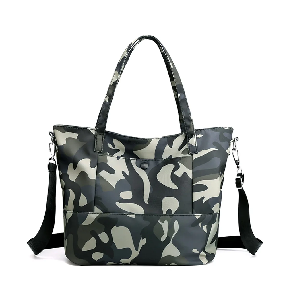 

New Women Casual Nylon Camouflage Big Tote Bag Lightweight Waterproof Handbag Messenger Bag Ladies Shopping Shoulder Bag