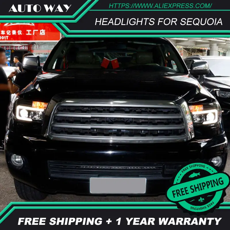 Автомобильный Стайлинг чехол для Toyota Tundra sequoia головной светильник s sequoia головной светильник 2007-2013 Светодиодный светильник бар DRL Q5 bi xenon объектив h7 xenon