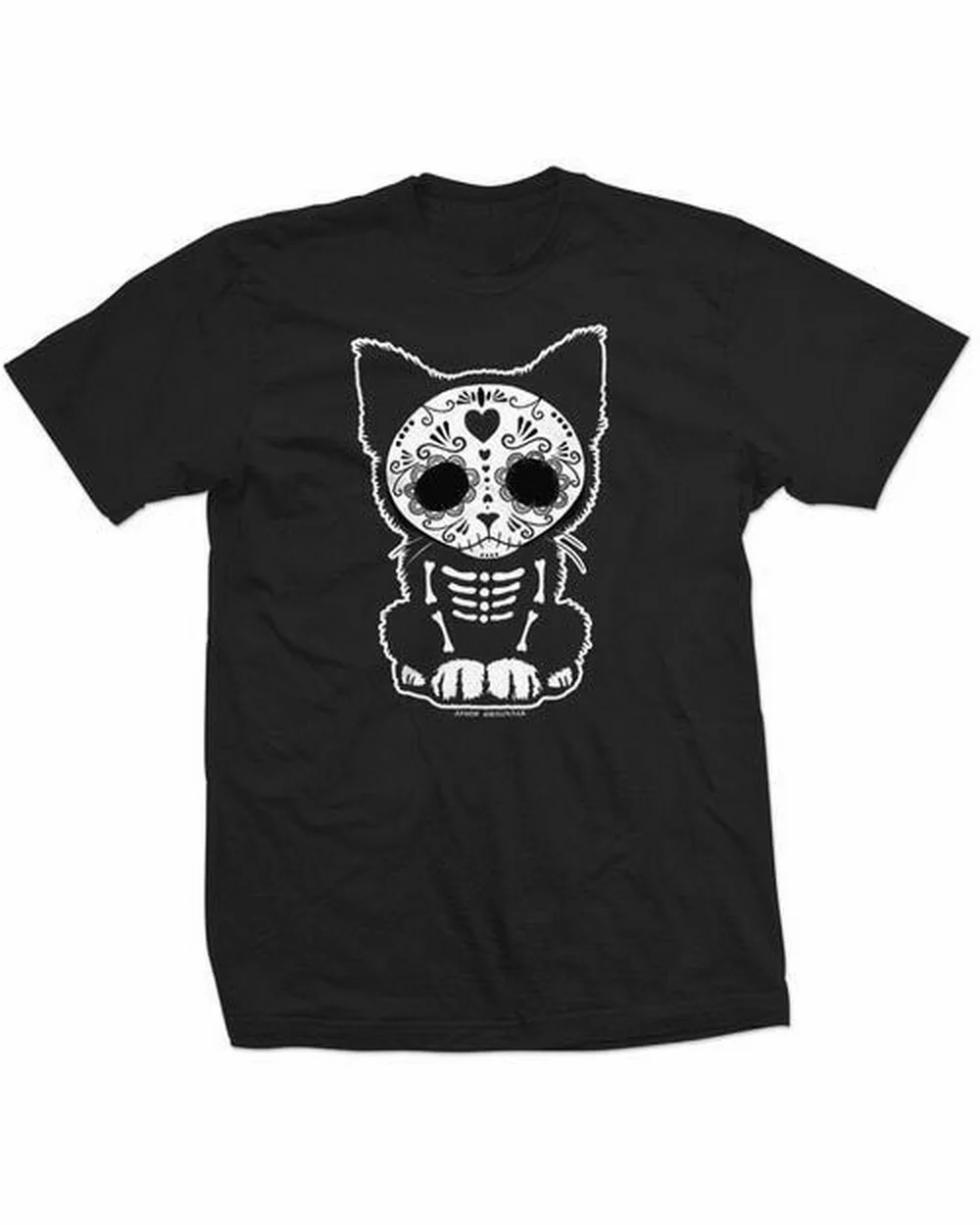 Новая мужская Aesop Originals DAY OF THE DEAD SUGAR CAT черная футболка SMALL-3XLARGE хлопок с принтом плюс размер футболка