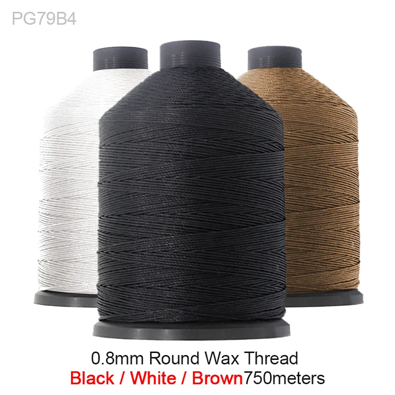 0.8 Wax Thread 3Pcs Набор инструментов для шитья, большие 0,8 мм круглые Вощеные нити и различные шило для кожаной обуви, обуви, сумок, прошивки, ремонта, проникающей подошвы - Цвет: 0.8 Wax Thread 3Pcs