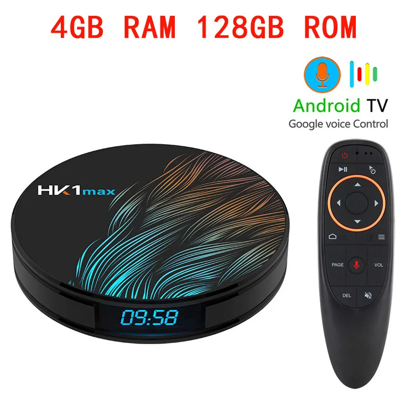 4G 128G Voice remote HK1 Max Smart tv Box Android 9,0 4GB 64GB RK3318 4K 5,8 Wifi BT Netflix Youtube Google Play телеприставка медиаплеер PK H96 max - Цвет: 4G 128G Voice remote