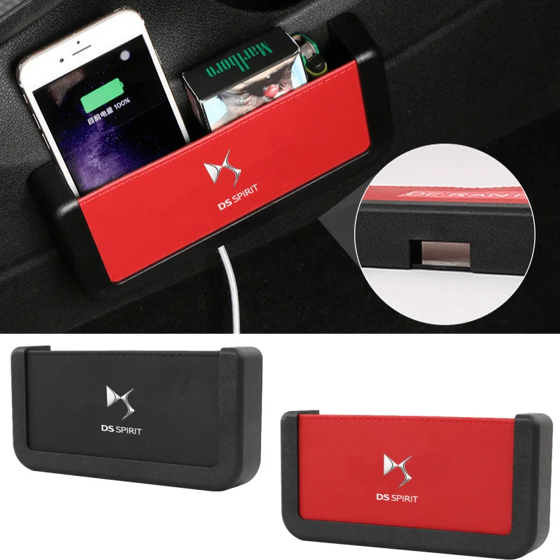 For Citroen DS Logo Elysee Berlingo Aircross Xsara Picasso C3 XR C4 Sega C5 Car Interior Storage Box Paste Type Auto Accessories