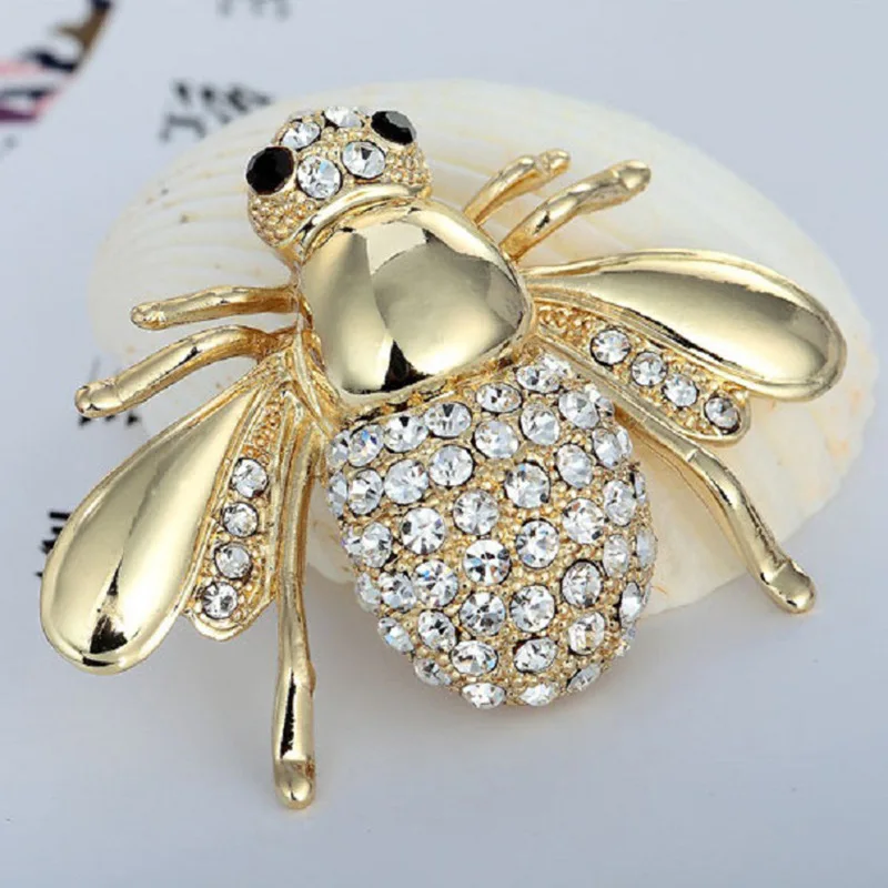 

Europe And America Hot Selling Elegant Cool Full of Crystals Bees Brooch Accessories Versitile Fashion Accessories
