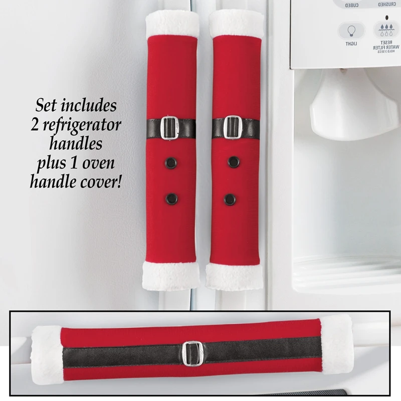 

3pcs Christmas Door Handle Cover Refrigerator Doorknob Cover Practical Fridge Gloves Protector Kitchen Accessories