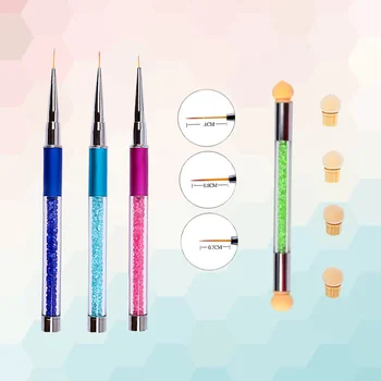 

3 Pcs Nail Art Dotting Painting Drawing Nail Pull Pen Great with Color Plastic Sponge Pen (Sapphire Blue + Light Blue + Rosy + G