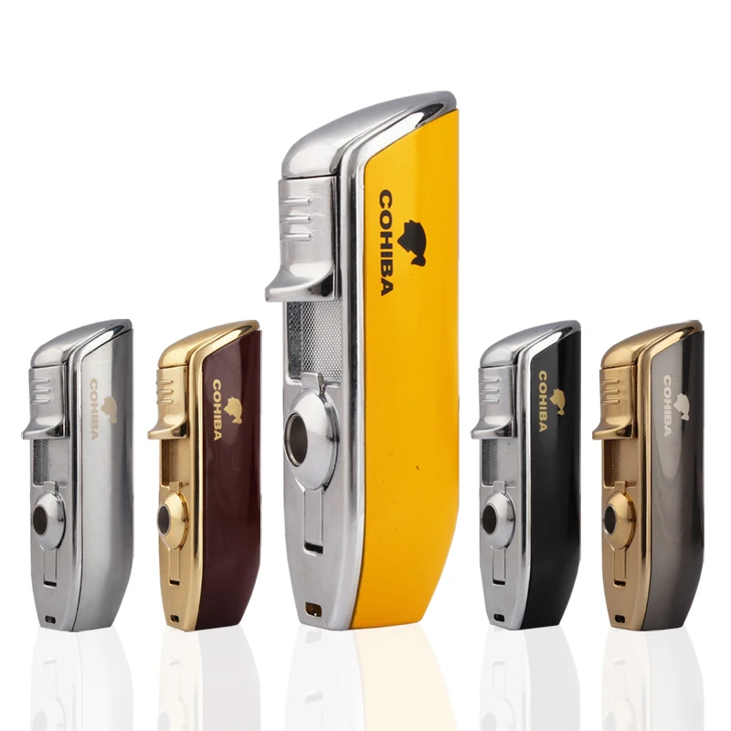 Зажигалка COHIBA 3 металлический фонарь для сигары в форме рта змеи ветрозащитная