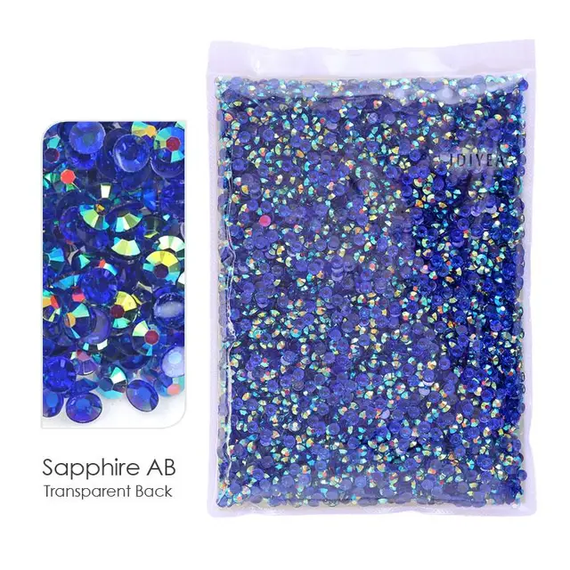 Big Package 2-6mm Mix Sizes Resin Non Hot Fix Rhinestones Bulk Wholesale AB flat back plastic crystals DIY glitters стразы stone TB-Sapphire AB