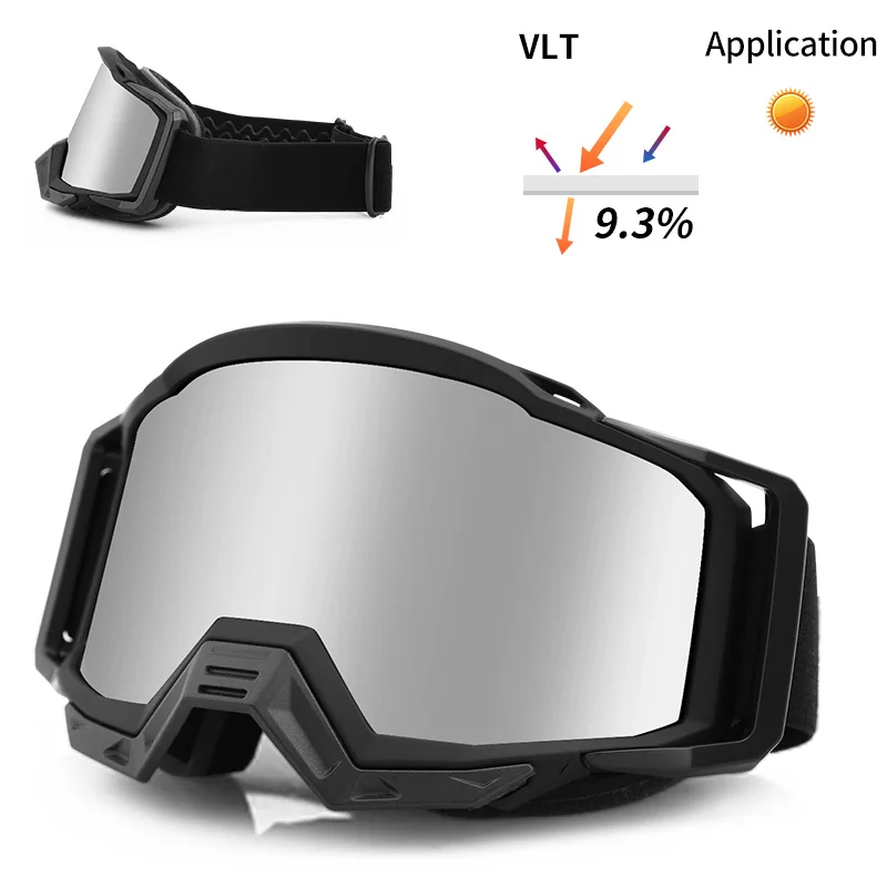 INBIKE, мотоциклетные очки, многофункциональные, ТПУ, защита от УФ-лучей, лыжные очки, ветрозащитные, защита от пыли, линзы, очки для мотоцикла - Цвет: Silver