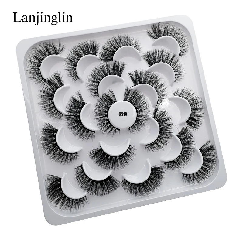 LANJINGLIN 100 пар 3d норковые искусственные ресницы натуральные длинные накладные ресницы для наращивания макияжа пушистые тонкие Накладные ресницы ручной работы