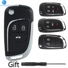 Okeytech para chevrolet lova/aveo/cruze remoto carro chave do escudo 2/3/4/5 botões para opel vauxhall insignia astra mokka para buick
