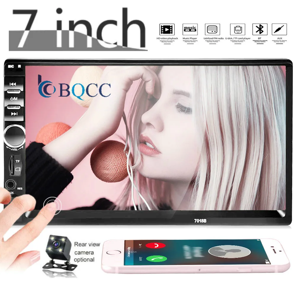 

Universal Multimedia Player Car Radio 2din Stereo 7"Touch Screen FM Video MP5 Auto Backup Camera Subwoofer