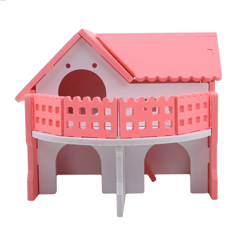 Cute Hamster Cage Durable Wooden Hamster Nest Eco-friendly House Colorful Castle Small Animal Cottage For Hamster