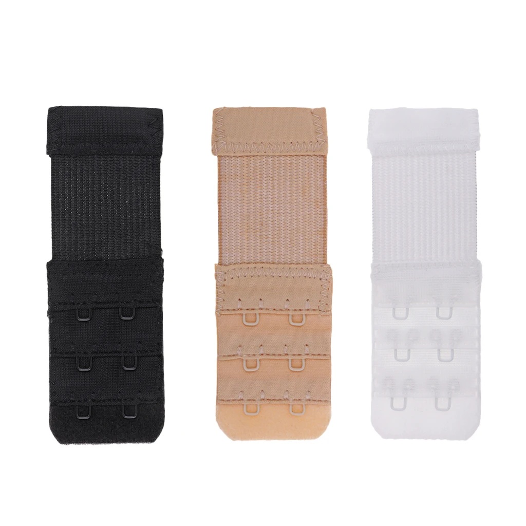Women Bra Extender Strap 1 Rows 3 Hooks Replace Elastic Underwear Back Extension