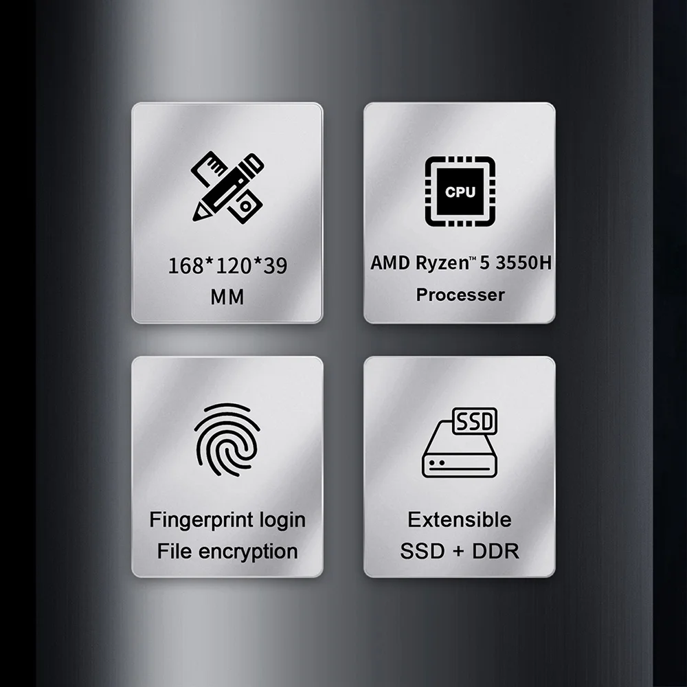 Beelink GT-R Fingerprint Boot Encryption New Smart Desktop Mini PC with AMD Ryzen5 3550H AMD Radeon RX Vega 8 - Blue 16GB RAM + 512GB ROM + 1TB US Plug