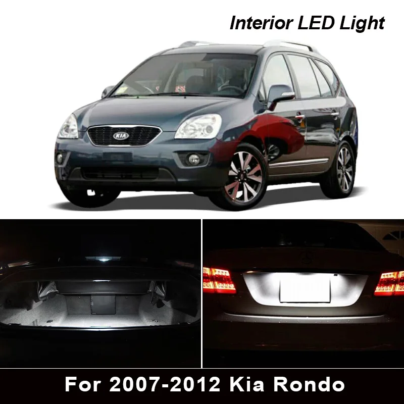 8 шт. белые светодиодные внутренние фонари для 2007-2012 Kia Rondo купольная карта