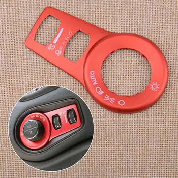 

DWCX Car Red Head Light Switch Button Cover Trim Fit for Jeep Cherokee 2014 2015 2016 2017 2018 2019