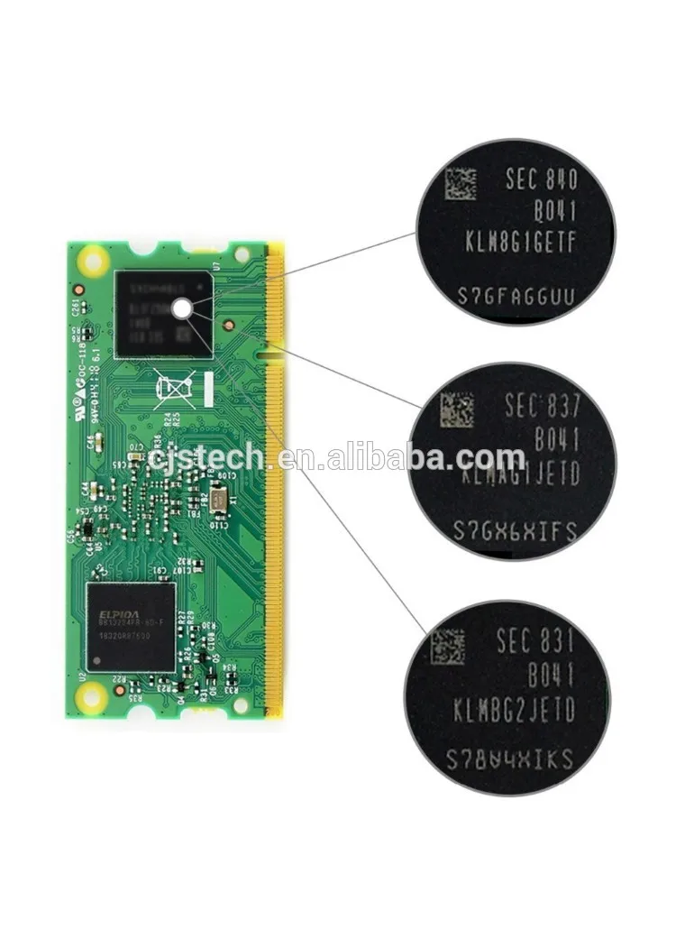 Raspberry Pi Compute Module 3+ Lite/8GB/16GB/32GB 1GB RAM 64-bit 1.2GHz BCM2837B0 200PIN SODIMM connector supports window 10 etc