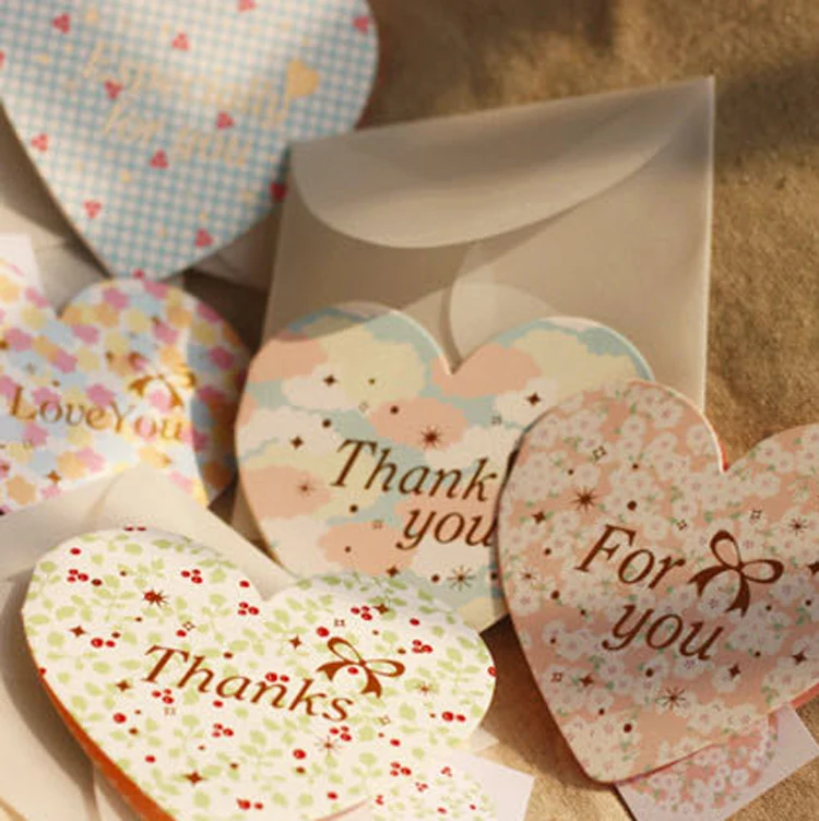 

10 Pcs/pack Lovely Thanksgiving Cards Bronzing Greeting Card Postcard Birthday Letter Envelope Gift Card