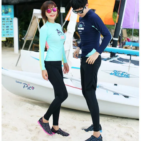 

2017 New Style Couples Mixed Colors Split Type Three-piece Set WOMEN'S Swimsuit Long Sleeve Diving Suit Sun Protection Clothing