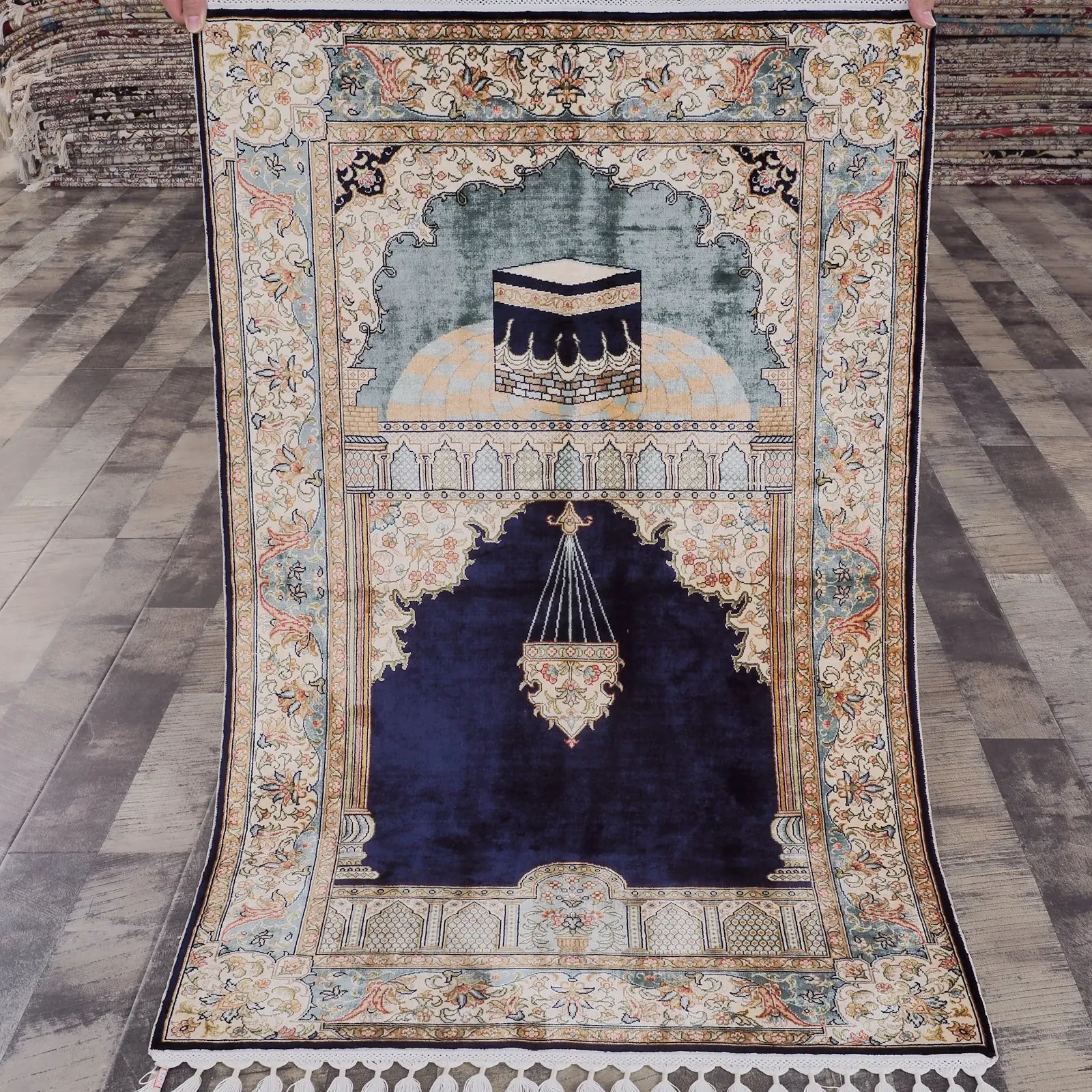 Yilong 2,5 'x4' классический Мусульманский Исламский гобелен ручной работы персидский молитвенный шелковый ковер (W05A2.5x4)