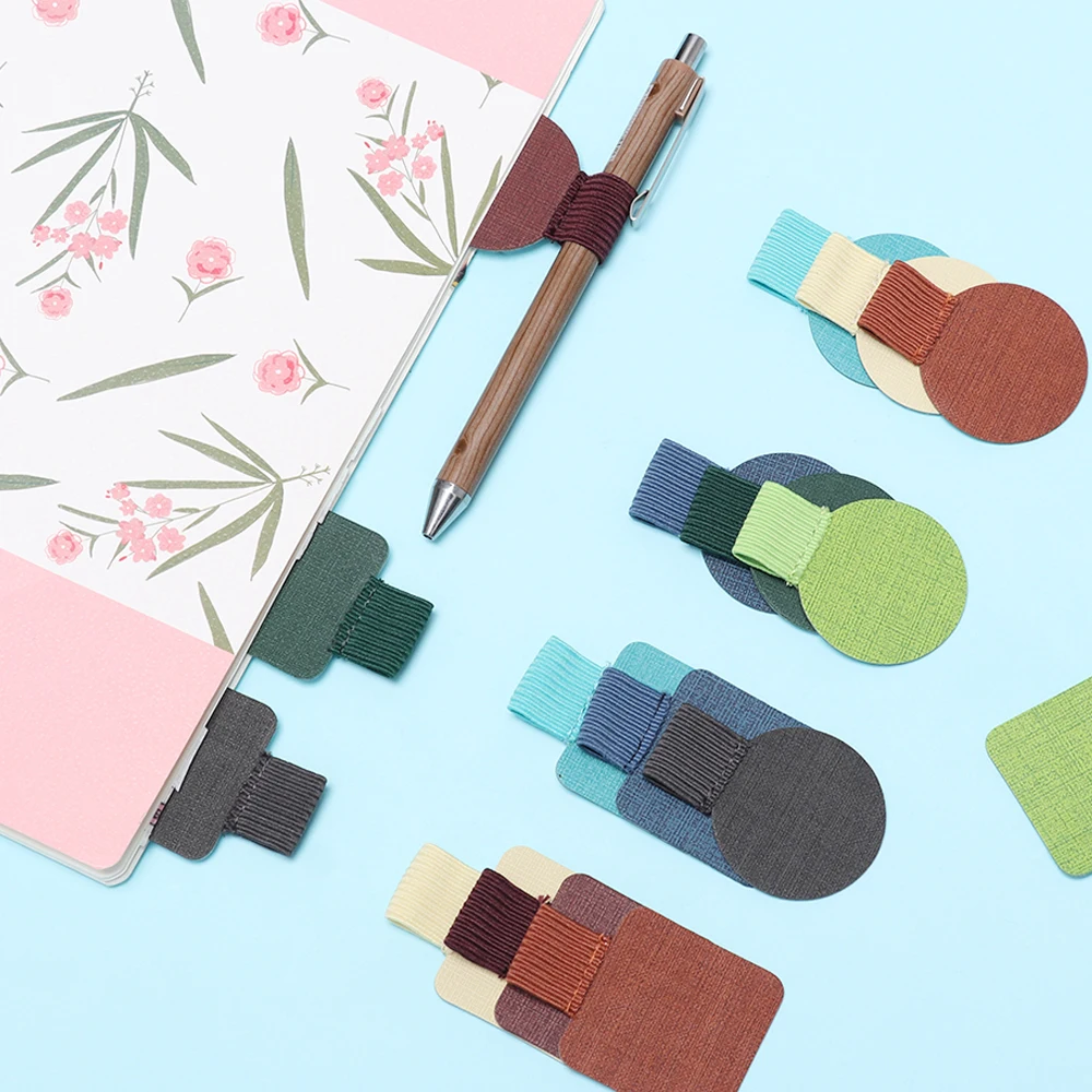 Pen holder Self-adhesive Pen Holder PU Leather Pen Clip Elastic Loop for Notebook Journals calendars Clipboards