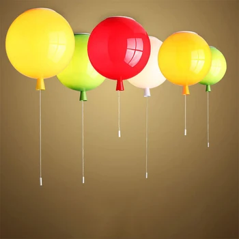 

Modern kid's 6 colors balloon acrylic ceiling light fixture home decor children baby bedroom E27 bulb ceiling lamps with switch