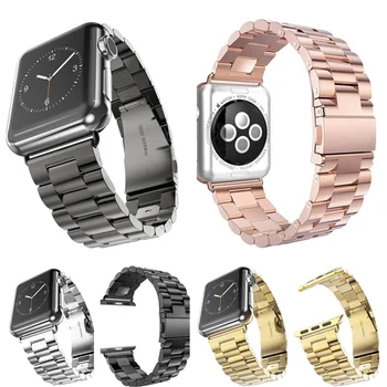 

Solid Stainless Steel Watch Band Link Bracelet for Apple Watch Series 1/2/34/5 Metal Band Loop For Iwatch 42MM 38MM 40MM 44MM