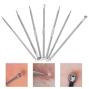 

Professional 7Pcs Stainless Steel Facial Skin Care Acne Pimple Comedone Needle Beauty Blackhead Blemish Extractor Needle Set