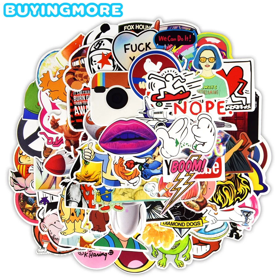 

100 PCS Cartoon Sticker Mix Style Funny Graffiti Waterproof PVC Sticker Toys Gifts DIY Skateboard Fridge Suitcase Car Stickers
